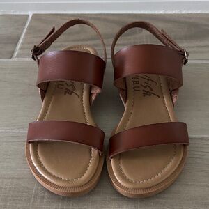 Blowfish Kids Brown Double-Strap Leather Sandals